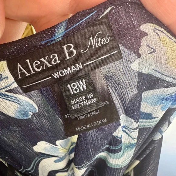 Floral Wrap Maxi Dress in Navy and Blue - Picture 2 of 3